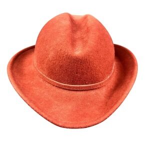 Sonni San Francisco Vintage Rust Orange 100% Wool Felt Hat Made in USA